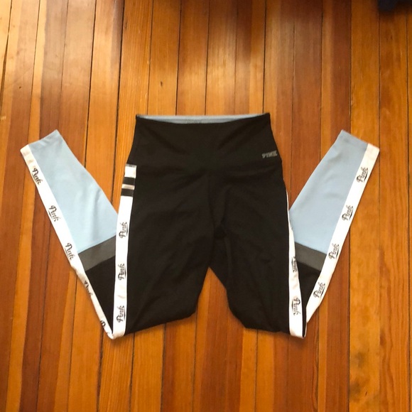 PINK Victoria's Secret Pants - PINK Ultimate Black Blue Leggings Colorblock Sz XS